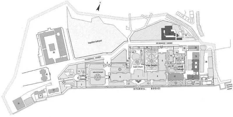 Pałac Dolmabahçe (kompletny przewodnik) 18 plan pałacu dolmabahce